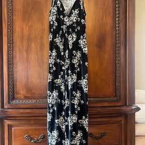 Lascana Floral Black and White Maxi Dress